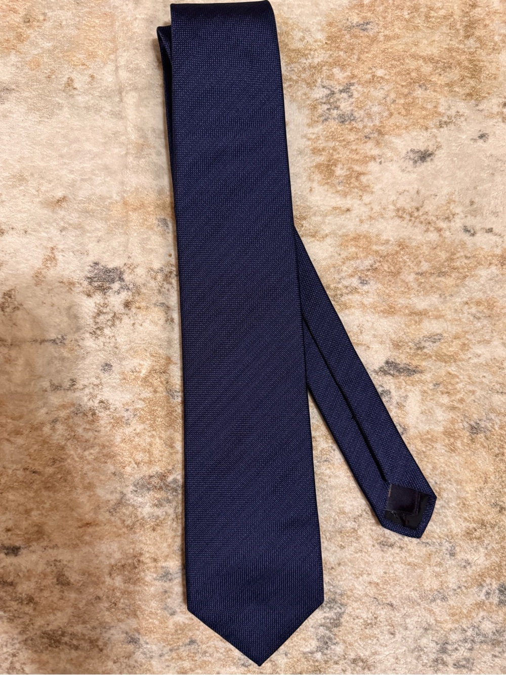NWT Brooks Brothers Navy Blue Solid 100% Silk Necktie Made In USA